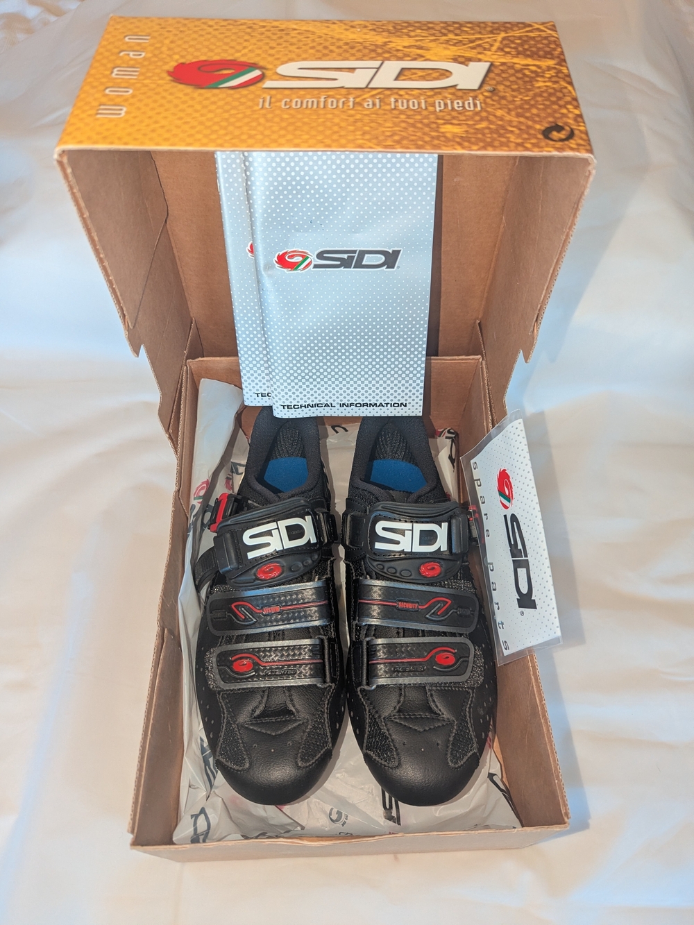 Sidi Genius 5 Pro Carbon Women's Road Cycling Shoes Size 39.5 EU US 7.5 Black Bo